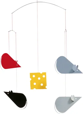 Produktbild von Flensted Mobiles - Käsemäuse Mobile, schwarz & grau