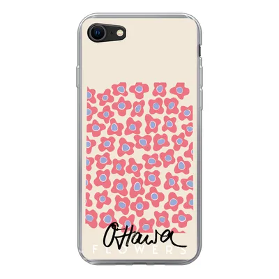 Produktbild von MuchoWow® Handyhülle Schutzhülle Hülle für iPhone SE 2022 Blume - Muster - Rosa Silikon Softcase Handy Hülle - Schutzhülle