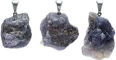 Produktbild von Iolith (Wassersaphir) Rohedelstein-Anhänger – Packung mit 3 Stück – ±2,5 cm