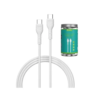 Zdjęcie produktu dla Devia zestaw 30 kabli USB typu C do USB typu C 1m 3A biały do ładowania i przesyłania danych