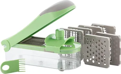 Produktbild von 7-in-1-Gemüseschneider, Reibe und Mandoline mit Rezepten und Zubehör Choppie Expert InnovaGoods
