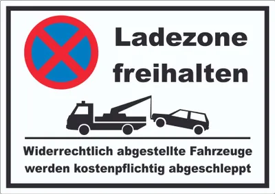 Produktbild von Parken verboten Ladezone freihalten Aufkleber A8 (52x74mm)