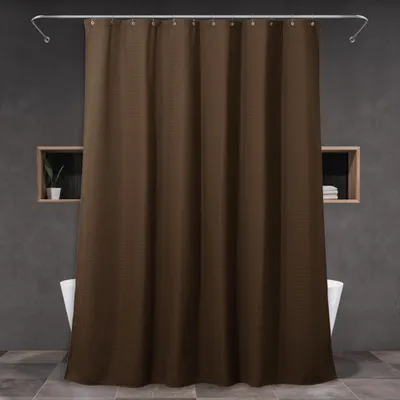 Produktbild von Braunes Waffel-Duschvorhang 183x183cm Wasserabweisend und Waschbar