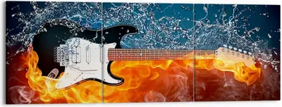 Produktbild von Bild auf Leinwand - Leinwandbild - Gitarre Instrument Musik - 150x50cm - Wand Bild - Wanddeko - Leinwanddruck - Bilder - Kunstdruck - Wanddekoration - Leinwand bilder - Wandkunst - CA150x50-0215