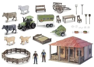 Produktbild von Bauernhof-Figurenset mit Zubehör und Fahrzeugen – ADAR