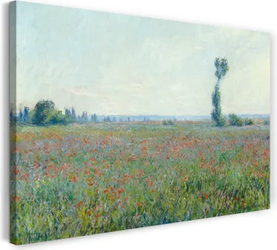 Produktbild von Leinwandbild (100x70cm): Claude Monet - Mohnfeld, echter Holz-Keilrahmen inkl. Aufhänger, handgefertigt in Deutschland