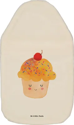 Produktbild von Mr. & Mrs. Panda Wärmflasche Cupcake - Weiß - Geschenk, Küche Deko, mit Bezug, Backen, Flauschige, warmwasserflasche, Motivation Sprüche, Lustige, Wunder, Muffin
