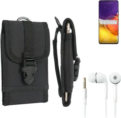 Produktbild von K-S-Trade Holster Schutz Hülle kompatibel mit Samsung Galaxy Quantum2 Gürteltasche Handy Hülle Tasche outdoor Seitentasche schwarz 1x + Kopfhörer