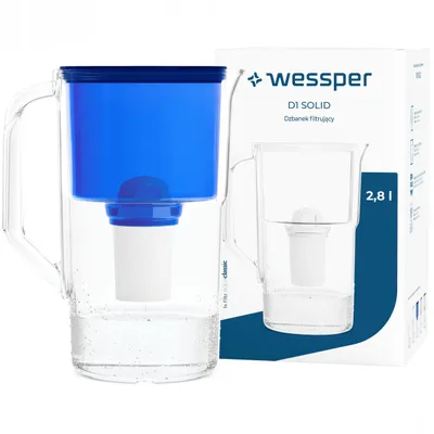 Imagen del producto de Jarra filtrante Wessper D1 SOLID, 2,8 litros, color azul, con 1 filtro aquaclassic