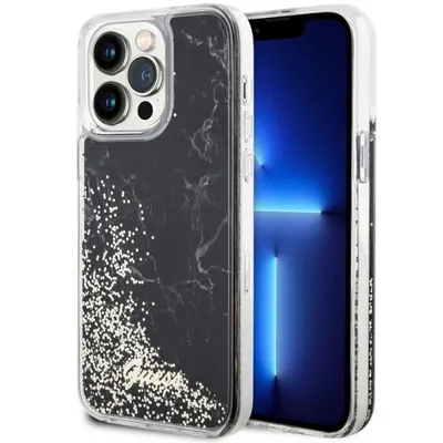 Produktbild von Guess Guhcp14Xlcsgsgk Hülle Für Iphone 14 Pro Max 6,7 - Schwarzer Liquid Glitter Marble