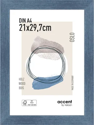 Produktbild von accent by nielsen Holz Bilderrahmen Oslo, 21x29,7 cm (A4), Blau
