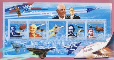 Produktbild von Briefmarken Guinea 2009 Mi 6664-6667 Kleinbogen (kompl. Ausgabe) postfrisch Erstflug der Concorde