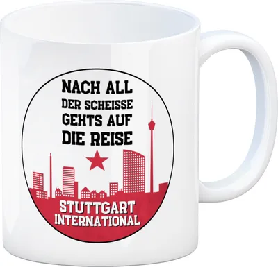 Produktbild von Stuttgart Europapokal Kaffeebecher mit Spruch Stuttgart International