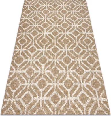 Produktbild von Teppich FLAT 48957265 Geometrische Raute naturbeige Schnur beige 120x170 cm