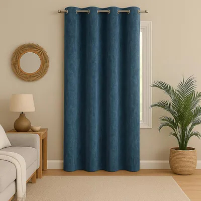Productafbeelding van Klaarhangende fluwelen gordijn, blauw, model "Pharaon", 140x250 cm