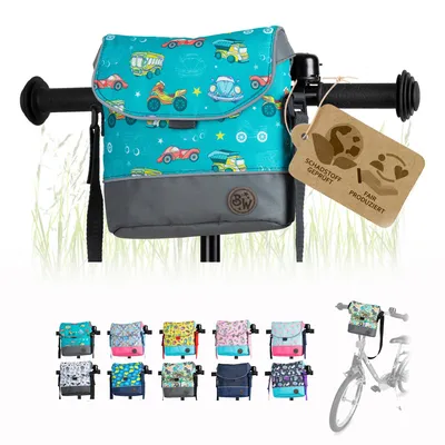 Produktbild von BAMBINIWELT Lenkertasche Tasche für Puky für Woom Laufrad Räder Roller Fahrrad Fahrradtasche für Kinder wasserabweisend mit Schultergurt, Modell 2