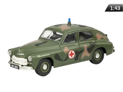 Produktbild von Model 1:43, Warszawa Wojskowa Sanitarka, zielony