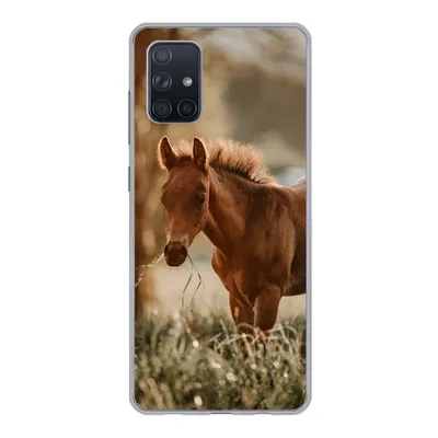 Produktbild von MuchoWow® Handyhülle Schutzhülle Hülle für Samsung Galaxy A51 Pferd - Licht - Wiese Silikon Softcase Handy Hülle - Schutzabdeckung