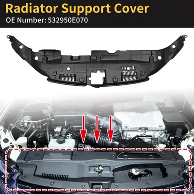 Produktbild von Kühlerstützabdeckung für Toyota Highlander 2014-2019 Frontale Obere Kühlergrillstützabdeckung Nr.532950E070 ABS Schwarz
