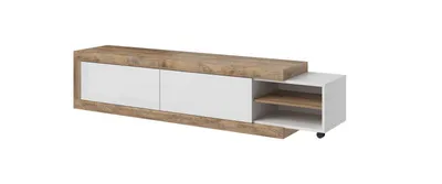 Produktbild von TV-Möbel Azior mit 2 Türen, Weiß und Holzoptik, 200cm