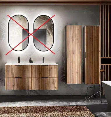 Produktbild von MONTIERT Design Badmöbel Set XILO 120 cm mit Doppelwaschbecken LED Soft-Close