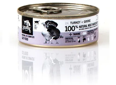 Immagine prodotto di 3COTY Turchia con anatra - cibo umido per gatti - 80g