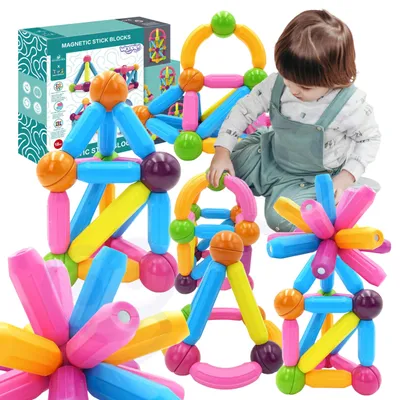 Image de Woopie - Blocs de construction magnétiques éducatifs, grands et épais, 38 pièces