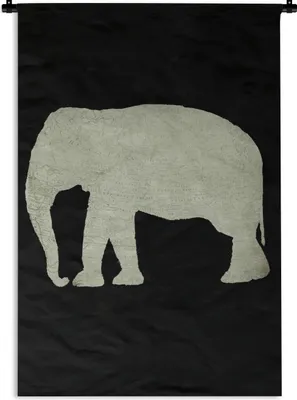 Produktbild von MuchoWow® Wandteppich Wandbehang Elefant - Karte - Retro 120x180 cm Tapisserie Dekoration Wandtuch - Schlafzimmer - Dekorationen für das Haus