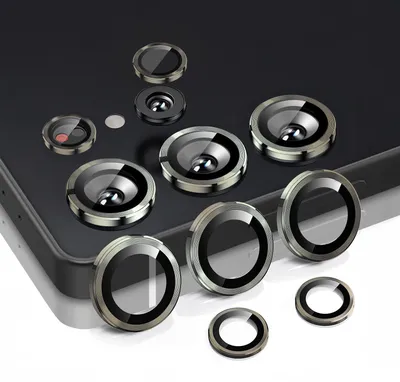 Produktbild von Kamera Linsenschutz Glas Set für Samsung Galaxy S25 Ultra Schutzglas Camera Linse Schutz Panzerfolie 9H Titan Grau