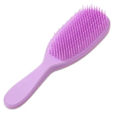 Produktbild von Detangler Haarbürste, Massagebürste Zweistufige Borsten Entwirrbürste, Sanftes Reduzieren Haarbruch & Ziehen Bürste, Mit Ergonomischem Griff, Lila