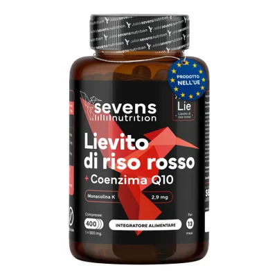 Immagine prodotto di Capsule di riso rosso con coenzima Q10 e monacolina K, 400 compresse – Sevens
