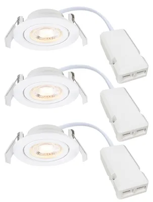 Image de Nordlux 2510310101 Monolo 3-Kit Spot encastrable LED 4,8 W Dimmable Blanc chaud Blanc