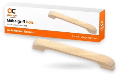 Produktbild von Natur Holzgriff Möbelgriff Holz Schubladengriff Möbelgriffe Holzknopf 128mm