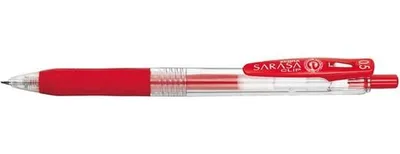 Gélové pero, 0,33 mm, stláčací mechanizmus, ZEBRA "Sarasa Clip", červené