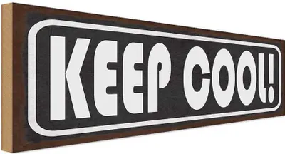 Produktbild von vianmo Holzschild 10x27 cm Keep cool Calm