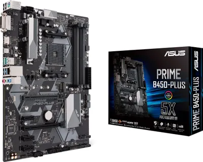 Produktbild von ASUS PRIME B450-PLUS - Motherboard - ATX - Socket AM4 - AMD B450 Chipsatz - USB 3.1 Gen 1, USB 3.1 Gen 2, USB-C Gen1 - Gigabit LAN - Onboard-Grafik (CPU erforderlich)