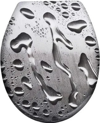 Produktbild von TWOLIIN WC-Sitz mit Absenkautomatik Toilettensitz Premium Toilettendeckel Antibakteriell Klodeckel Klobrille aus Duroplast, Tautropfen