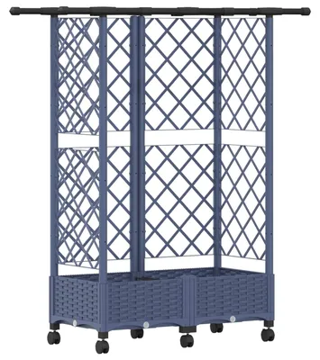 Produktbild von Hochbeet mit Rankgitter und Dach Grau 124 x 40 x 127 cm PP