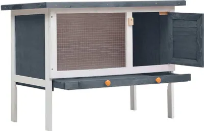Immagine prodotto di vidaXL Conigliera 1 livello in legno grigio