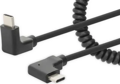 Zdjęcie produktu dla MANHATTAN Zwijany kabel USB-C do USB-C Kabel ładujący 1m czarny