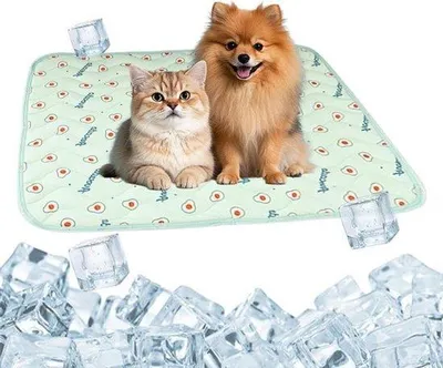 Produktbild von Kühlendes Hundefutterbett mit Avocadomuster, Kühlmatten für Hunde und Katzen, Sommer, 60 x 50 cm