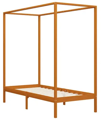 Obrázok produktu pre vidaXL Rám postele s baldachýnom Honey Brown Masívna borovica 100 x 200 cm