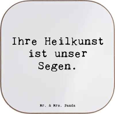 Produktbild von Mr. & Mrs. Panda Tischschoner Spruch Arzt Segen - Weiß - Geschenk, Wertschätzung, Coaster, Untersetzer für Gläser, Bedanken, medizinische Fachkräfte, Liebe, Glas, Danke