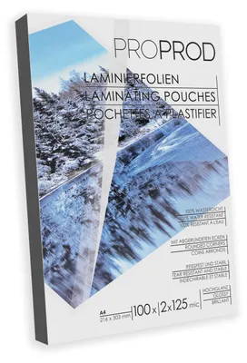 Zdjęcie produktu dla ProProd - Folie laminująca A4, 2 x 125 mikronów - 100 sztuk - błyszcząca