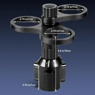 Becherhalter Expander für Auto - vielseitiger 3 in 1 verstellbarer Getränkehalter Adapter für Auto - 2,76 inch 360°