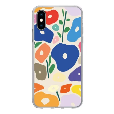 Produktbild von MuchoWow® Handyhülle Schutzhülle Hülle für iPhone X Blume - Abstrakt - Blätter Silikon Softcase Handy Hülle - Handyhülle