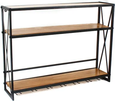 Produktbild von 3-stufiges Wandmontage Weinregal aus Metall, Wandmontiertes Display-Lagerregal
