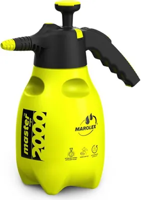 A bright yellow Marolex Master Ergo 2000 2L sprayer is shown against a white background.