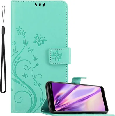 Obrázek produktu pro Cadorabo pouzdro pro Nokia 7 PLUS Ochranný kryt v tyrkysové barvě Ochranné pouzdro na mobilní telefon Kryt pouzdro Flowers Flower