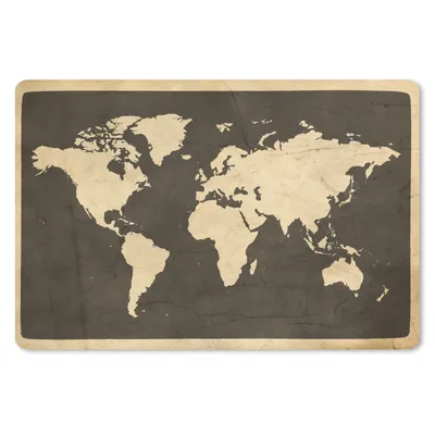 Produktbild von MuchoWow® Mauspad Mousepad Weltkarte - Vintage - Holz 27x18 cm - Mousepads - Maus Mat - Pad - Mausunterlage - Büroartikel - Desk Matten